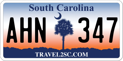 SC license plate AHN347