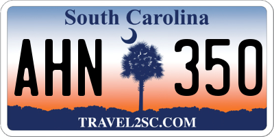 SC license plate AHN350