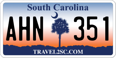 SC license plate AHN351