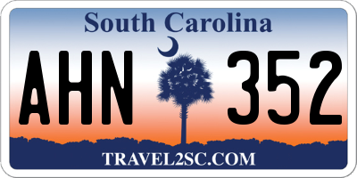 SC license plate AHN352