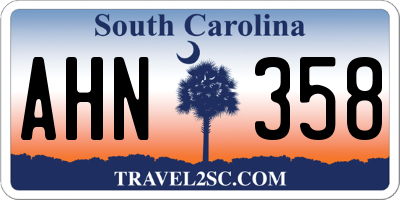 SC license plate AHN358