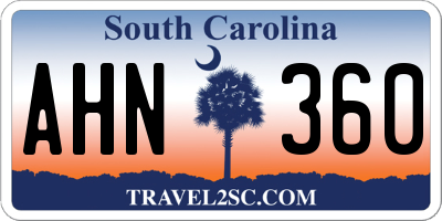 SC license plate AHN360