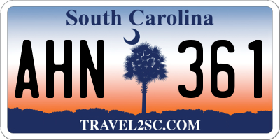 SC license plate AHN361