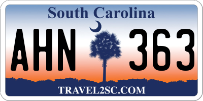 SC license plate AHN363