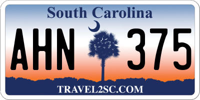 SC license plate AHN375