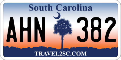SC license plate AHN382