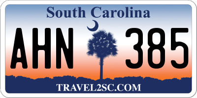 SC license plate AHN385