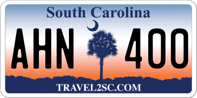 SC license plate AHN400