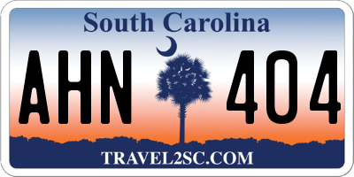SC license plate AHN404