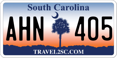 SC license plate AHN405