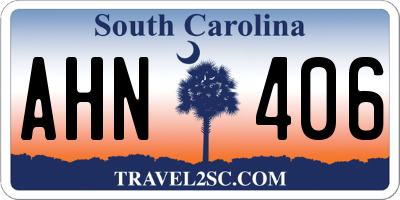 SC license plate AHN406