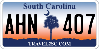SC license plate AHN407