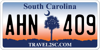 SC license plate AHN409