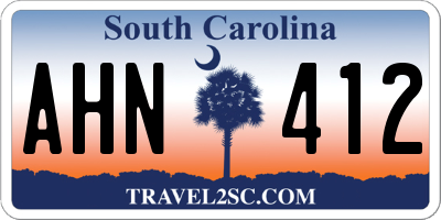 SC license plate AHN412