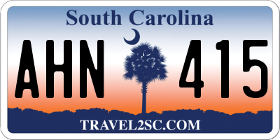 SC license plate AHN415