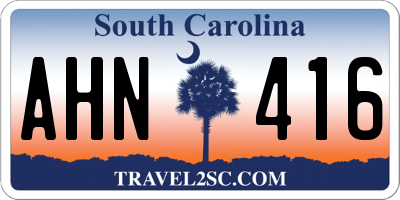 SC license plate AHN416