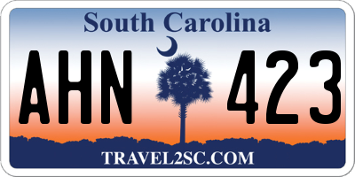 SC license plate AHN423