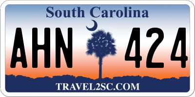 SC license plate AHN424