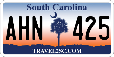 SC license plate AHN425