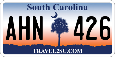 SC license plate AHN426