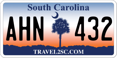 SC license plate AHN432