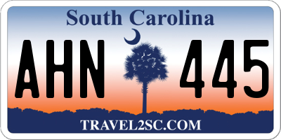 SC license plate AHN445