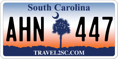 SC license plate AHN447