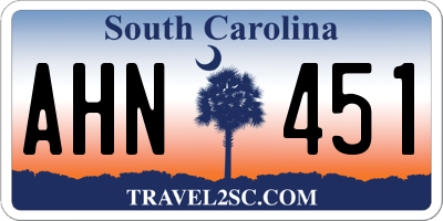SC license plate AHN451