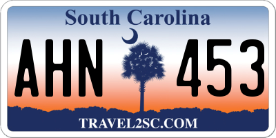 SC license plate AHN453