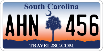 SC license plate AHN456