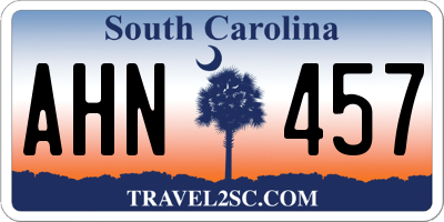 SC license plate AHN457