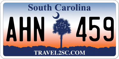 SC license plate AHN459