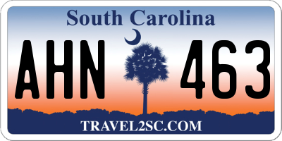 SC license plate AHN463