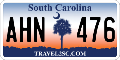SC license plate AHN476