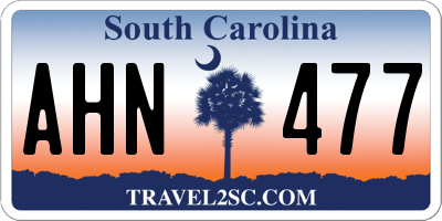 SC license plate AHN477