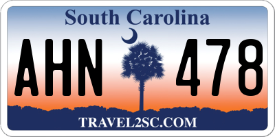 SC license plate AHN478