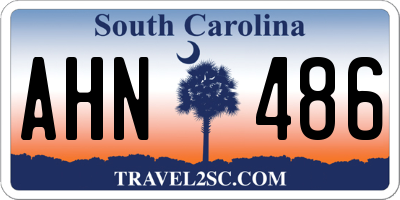 SC license plate AHN486