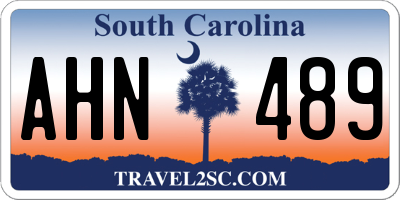 SC license plate AHN489