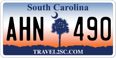 SC license plate AHN490