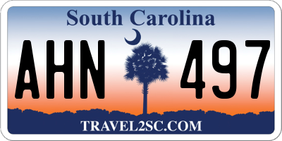 SC license plate AHN497