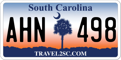 SC license plate AHN498