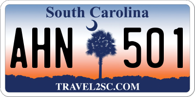 SC license plate AHN501