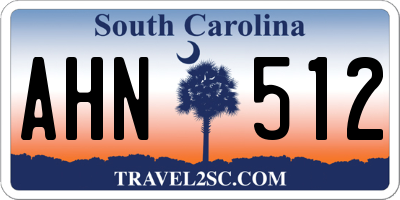 SC license plate AHN512