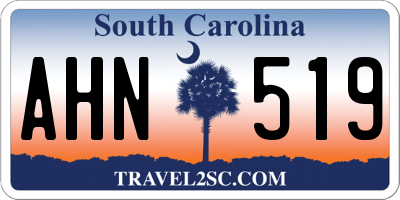 SC license plate AHN519