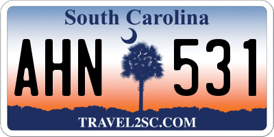 SC license plate AHN531