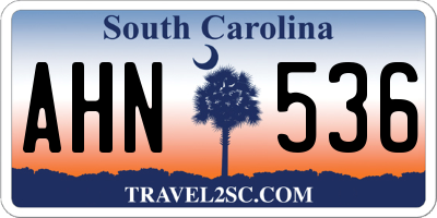 SC license plate AHN536