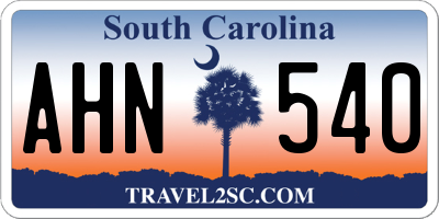 SC license plate AHN540
