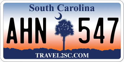 SC license plate AHN547