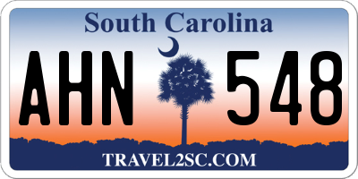 SC license plate AHN548