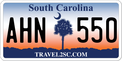 SC license plate AHN550
